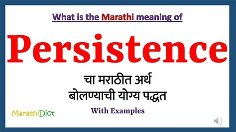 persistence meaning in marathi